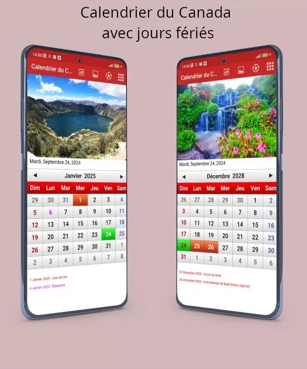 Canada Calendrier 2025 Ekran Görüntüleri