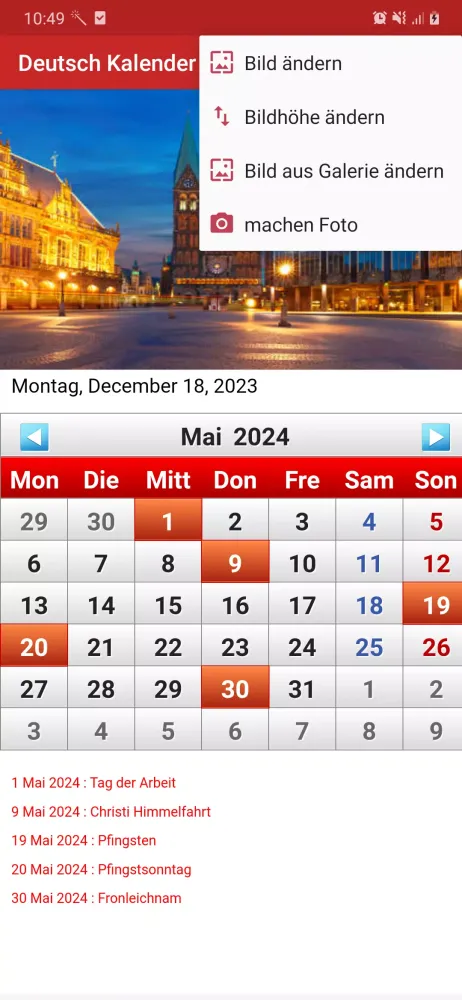 Ảnh chụp màn hình của Deutsch Kalender 2025
