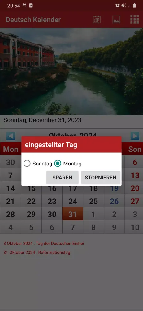 Ảnh chụp màn hình của Deutsch Kalender 2025