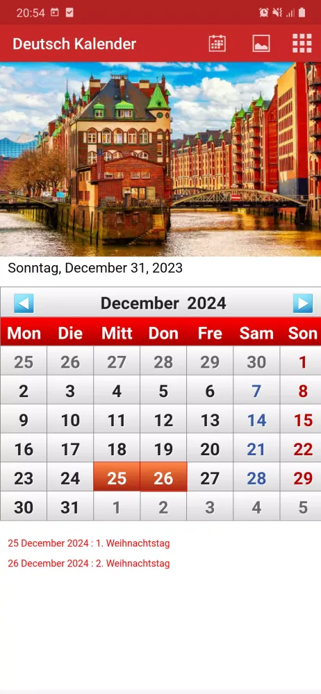 Ảnh chụp màn hình của Deutsch Kalender 2025