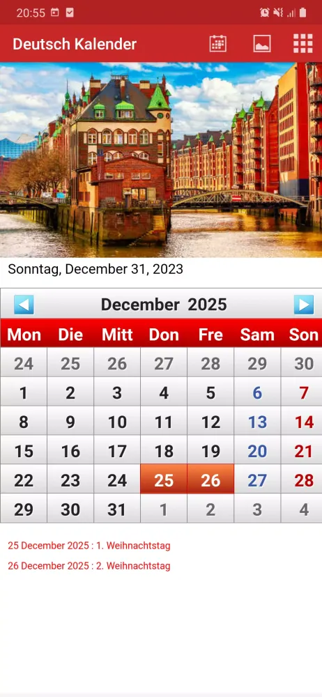Ảnh chụp màn hình của Deutsch Kalender 2025
