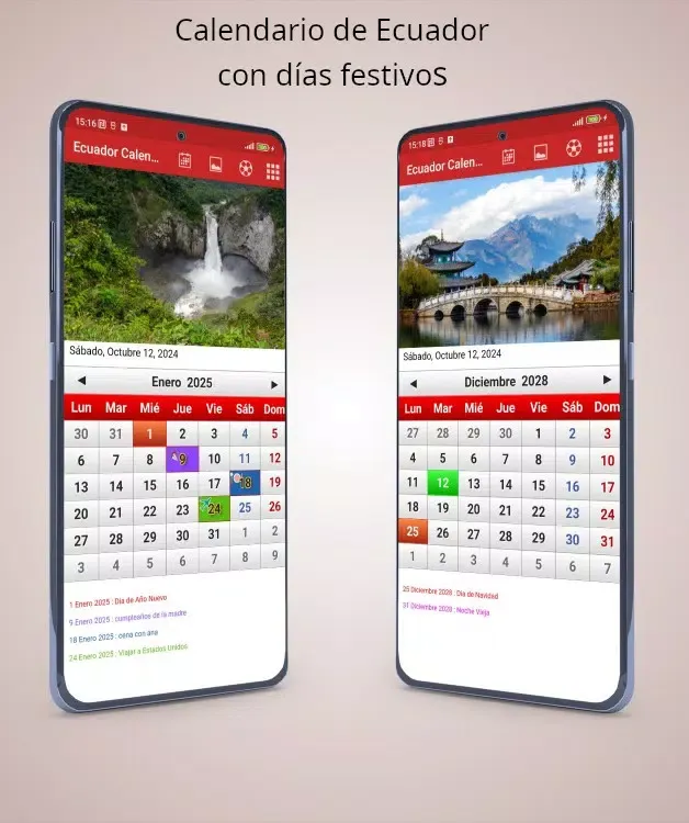 Ecuador Calendario 2025 Screenshots