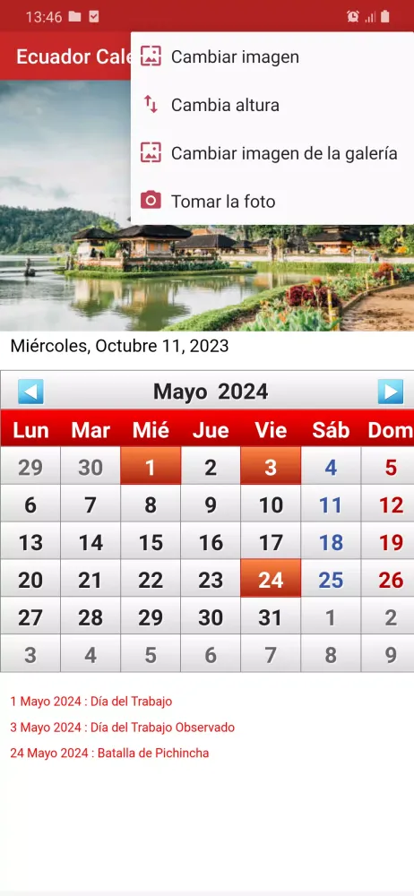 Ecuador Calendario 2025 Screenshots