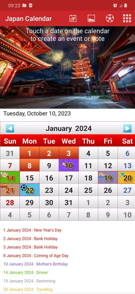 Capturas de pantalla de Japan Calendar 2024