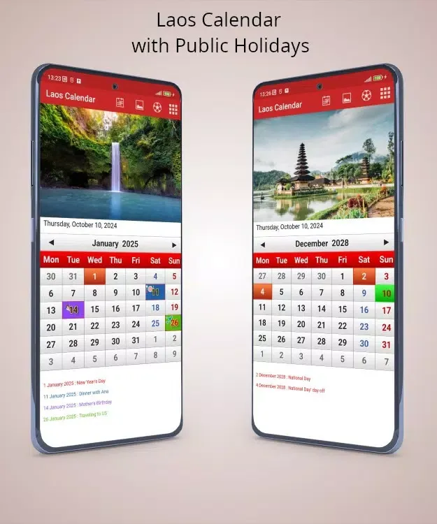 Capturas de pantalla de Laos Calendar 2025