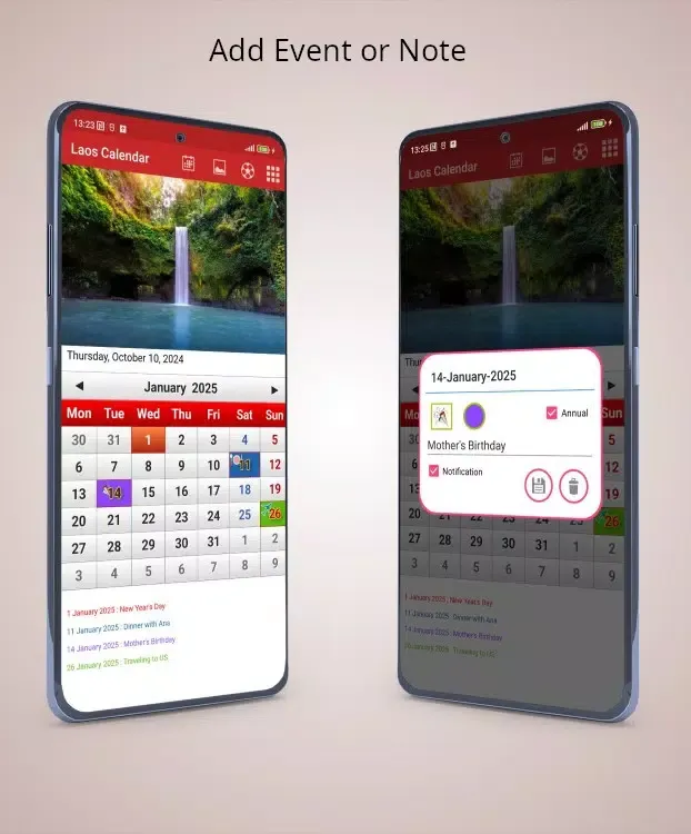Capturas de pantalla de Laos Calendar 2025