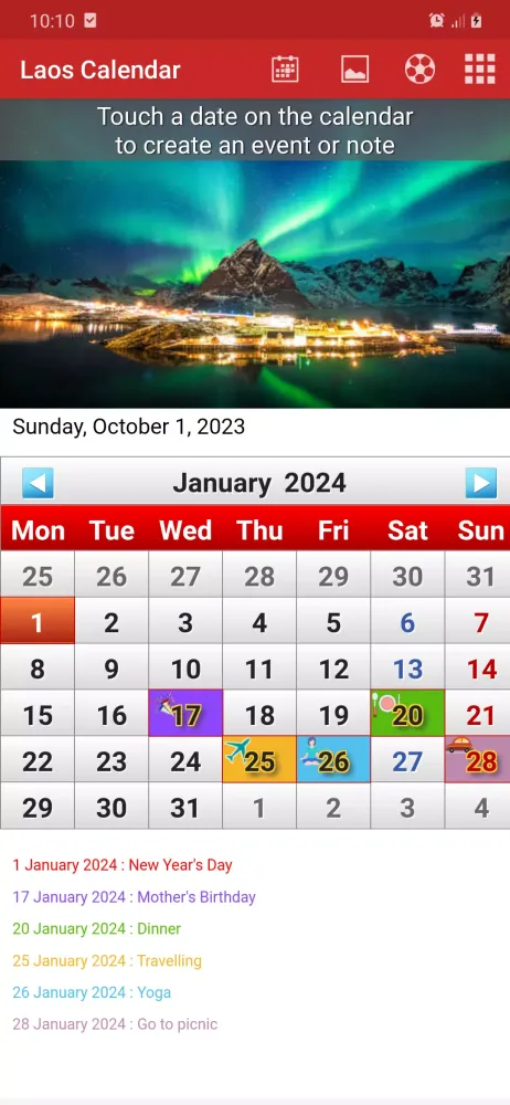 Capturas de pantalla de Laos Calendar 2025