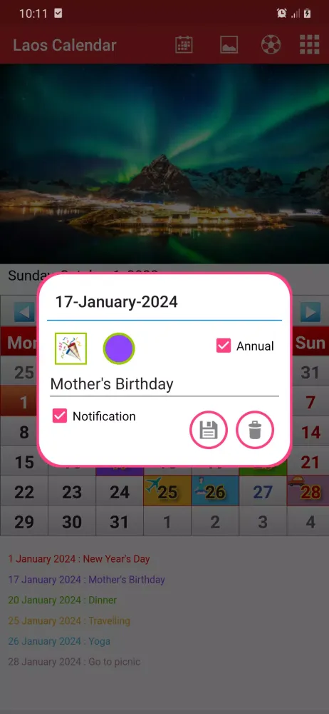 Capturas de pantalla de Laos Calendar 2025