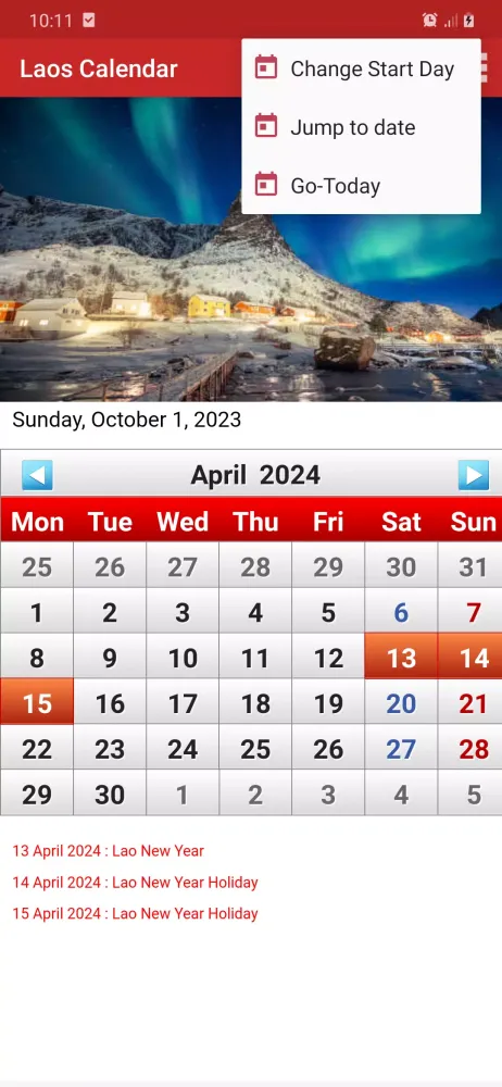 Capturas de pantalla de Laos Calendar 2025