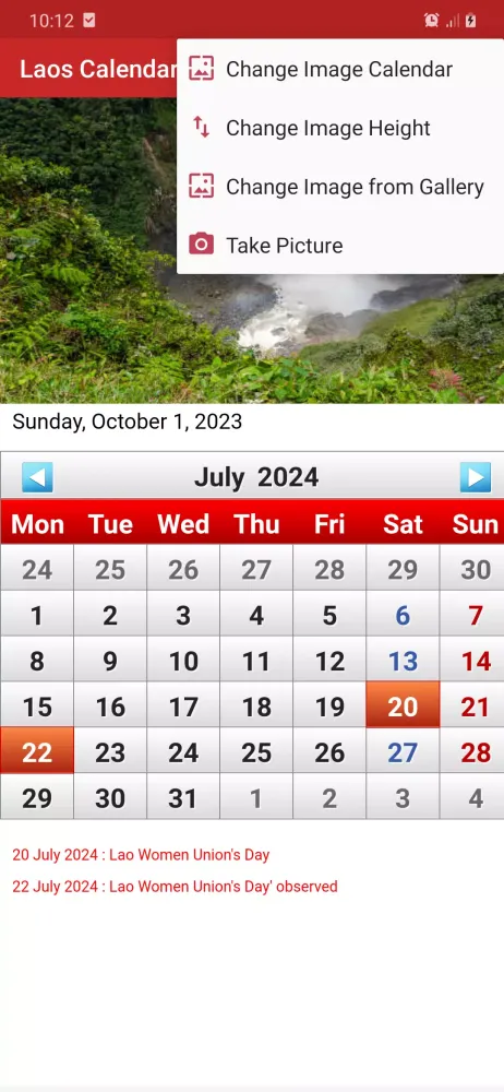Capturas de pantalla de Laos Calendar 2025