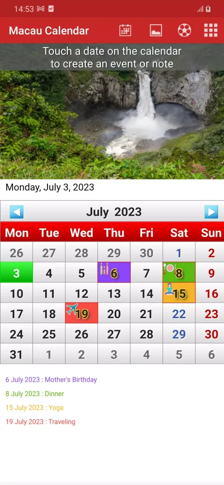 Macau Calendar 2025 스크린샷