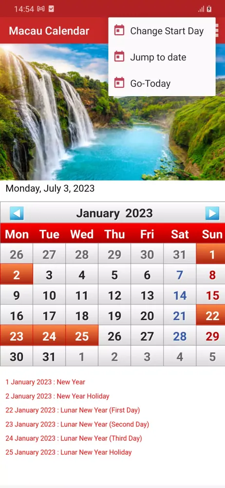 Macau Calendar 2025 스크린샷
