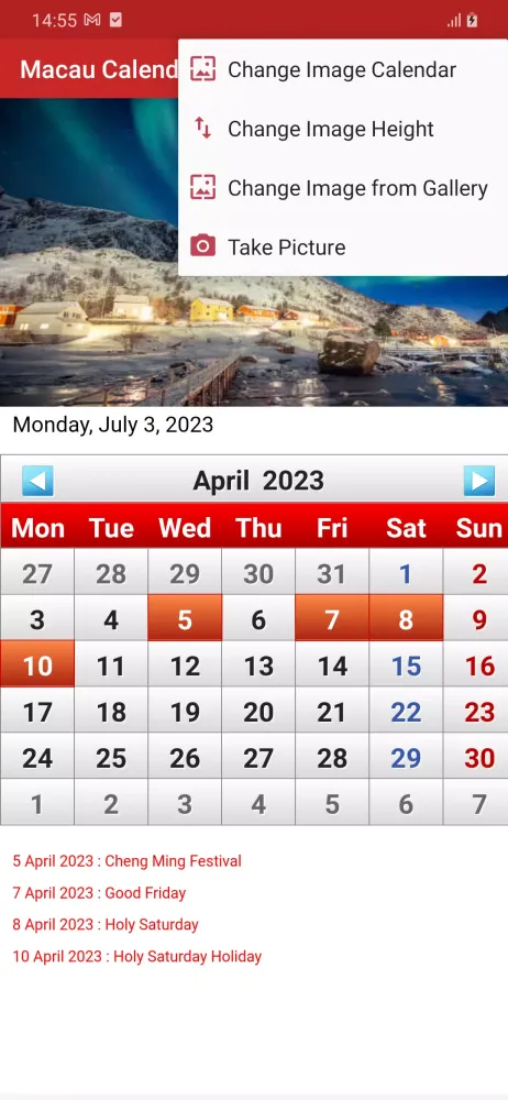 Macau Calendar 2025 스크린샷