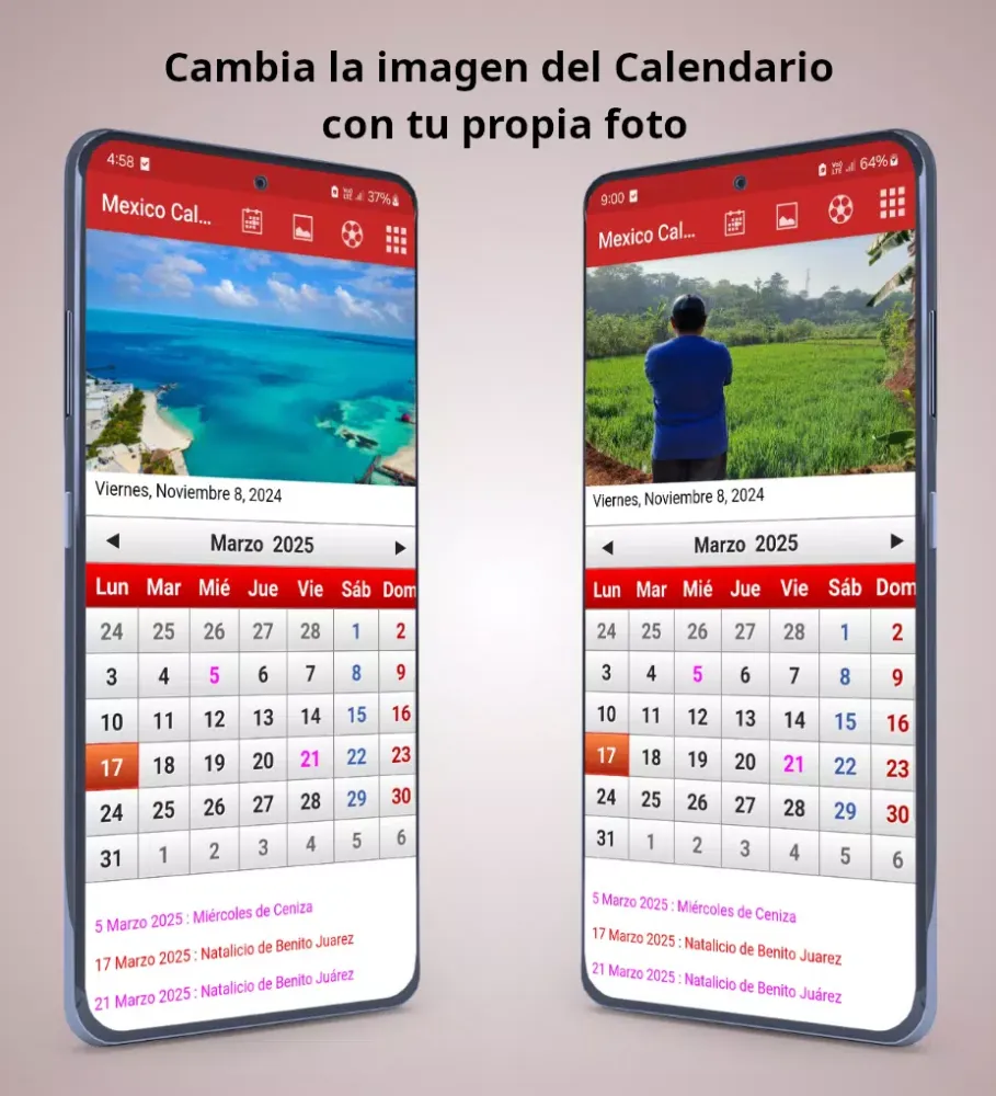 Capturas de tela do Mexico Calendario 2025