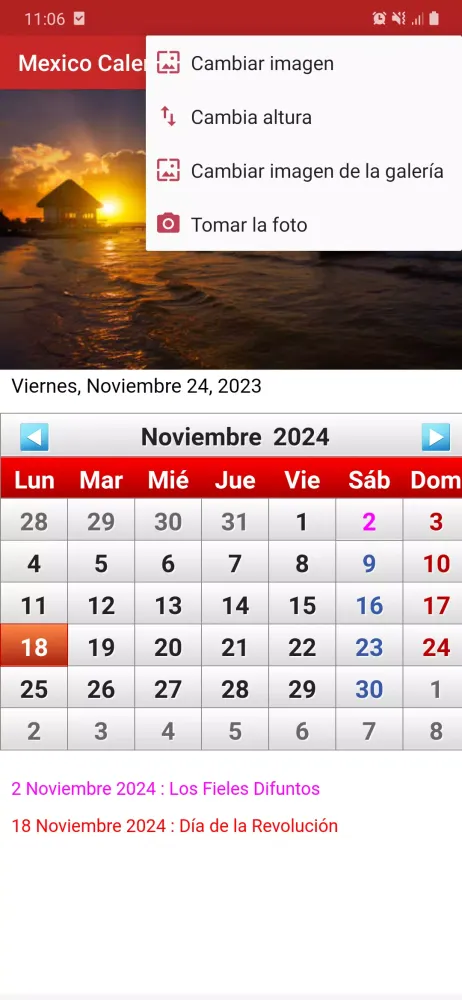 Capturas de tela do Mexico Calendario 2025