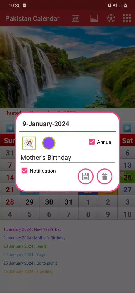Capturas de tela do Pakistan Calendar 2025