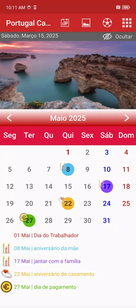 صور Portugal Calendário 2025
