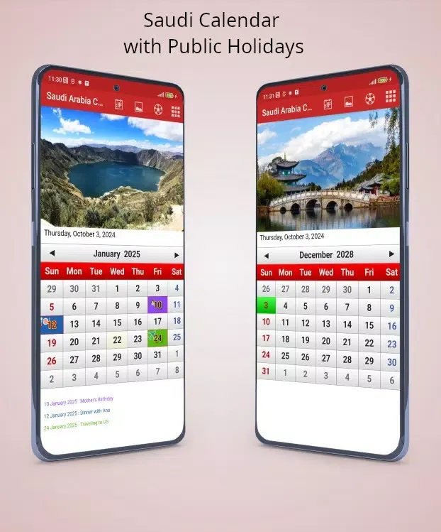 Capturas de pantalla de Saudi Arabia Calendar 2024