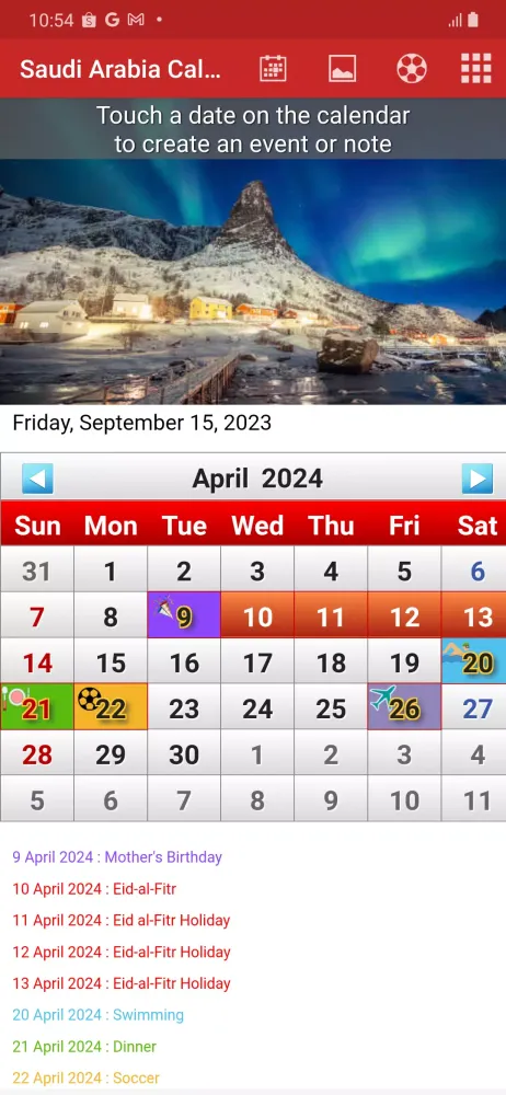 Capturas de pantalla de Saudi Arabia Calendar 2024