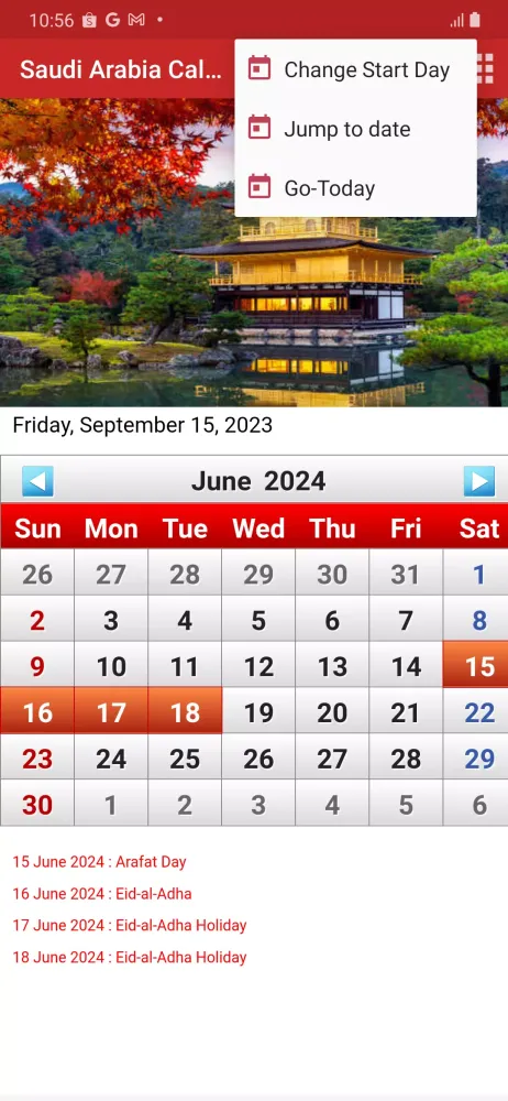 Capturas de pantalla de Saudi Arabia Calendar 2024