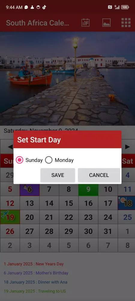 South African Calendar Screenshots