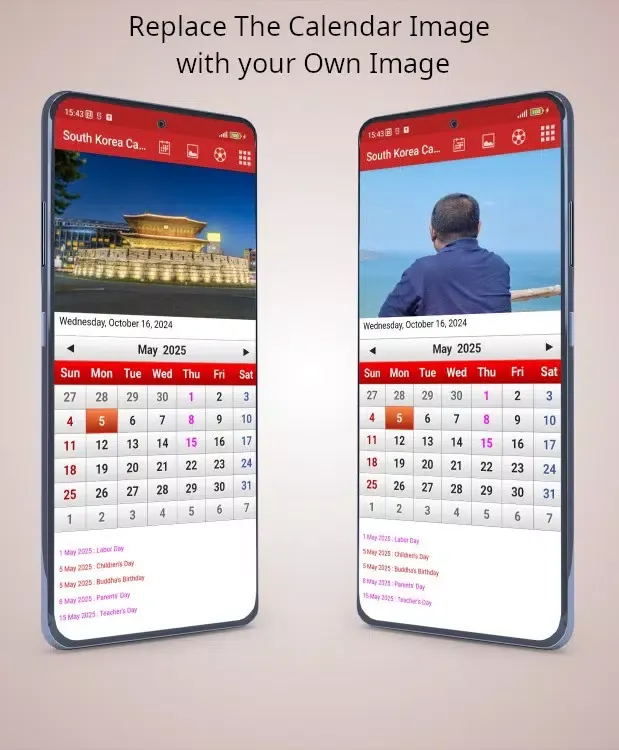 ภาพหน้าจอของ South Korean Calendar 2024