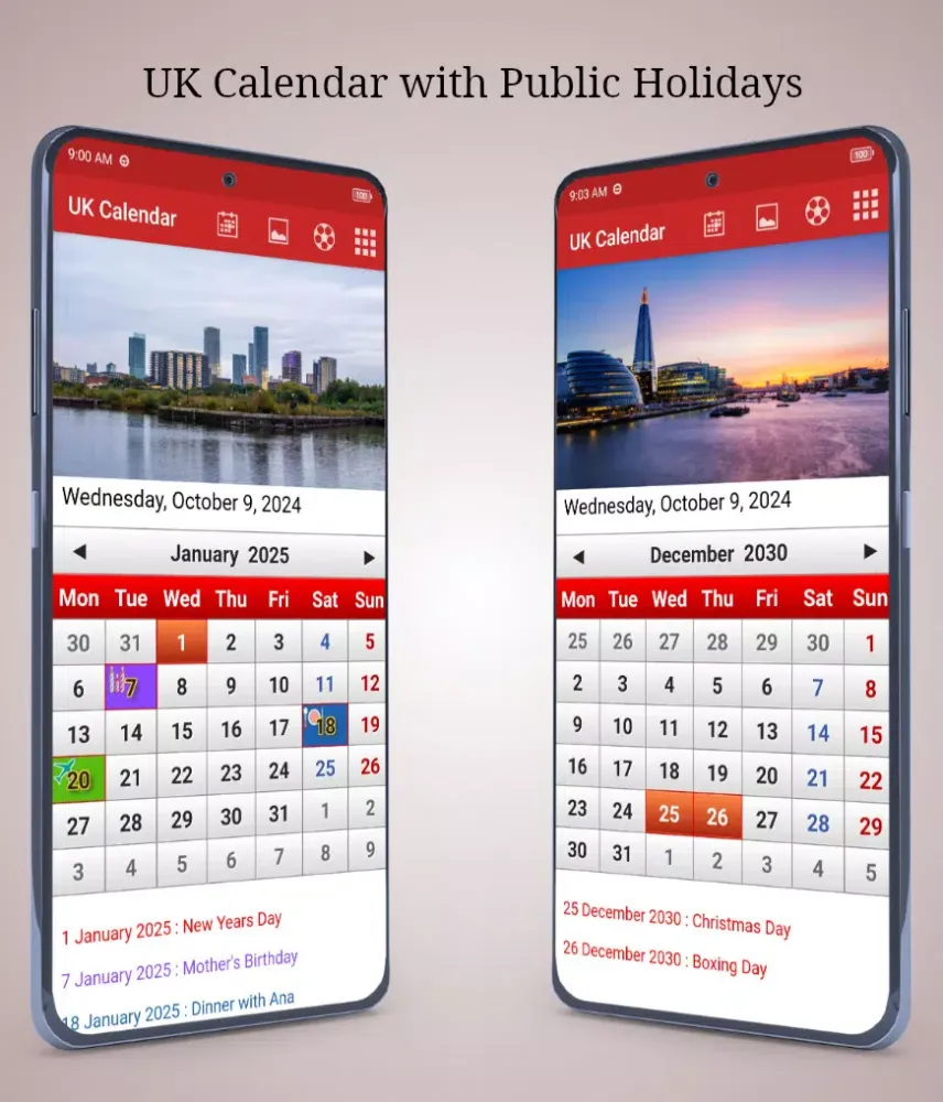 Capturas de pantalla de UK Calendar 2025