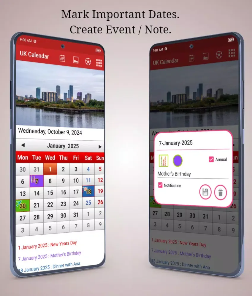 Capturas de pantalla de UK Calendar 2025