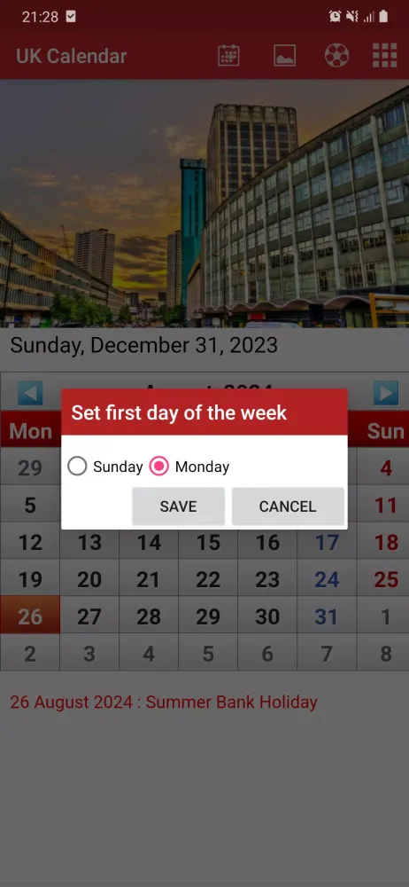 Capturas de pantalla de UK Calendar 2025