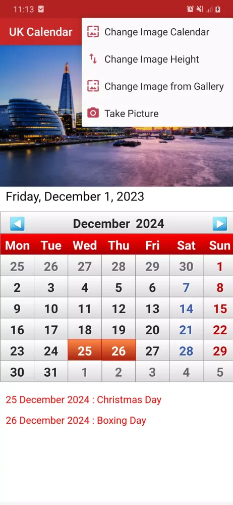Capturas de pantalla de UK Calendar 2025