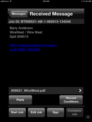 ภาพหน้าจอของ Agvance Job Manager iPad 