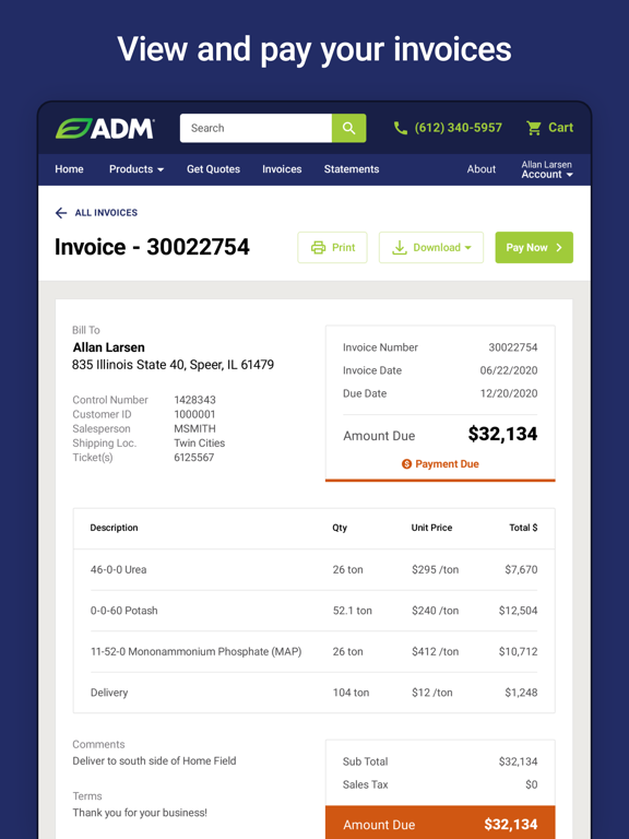 ADM Fertilizer iPad  Screenshots