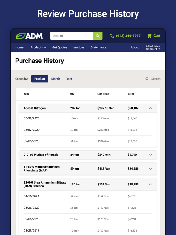 ADM Fertilizer iPad  Screenshots