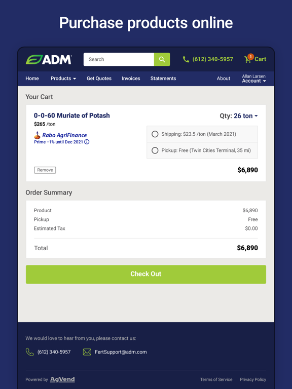 ADM Fertilizer iPad  Screenshots