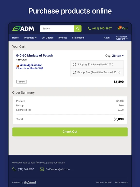 Ảnh chụp màn hình của ADM Fertilizer iPad 