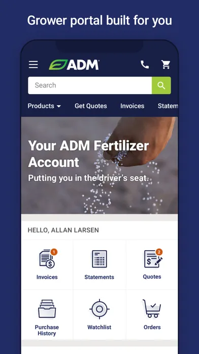 Ảnh chụp màn hình của ADM Fertilizer