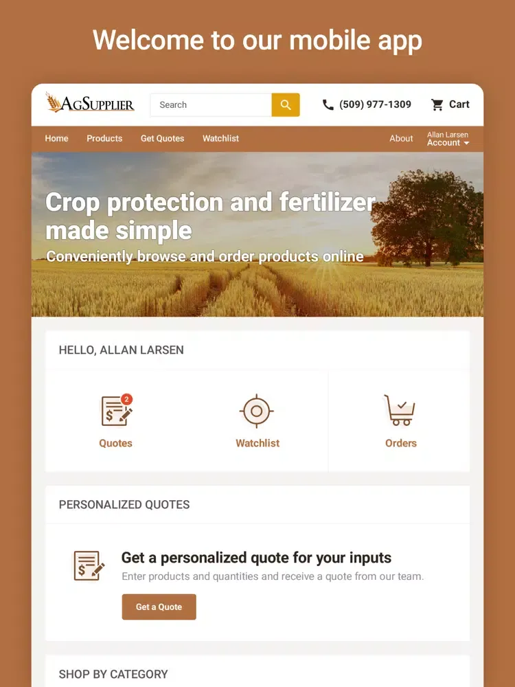 AgSupplier iPad  Screenshots