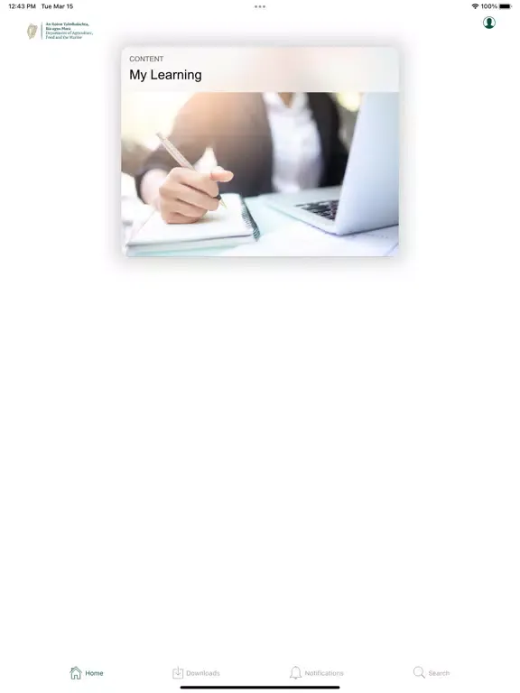 Screenshot di DAFM Learning Portal iPad 