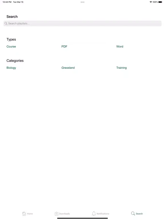 Screenshot di DAFM Learning Portal iPad 