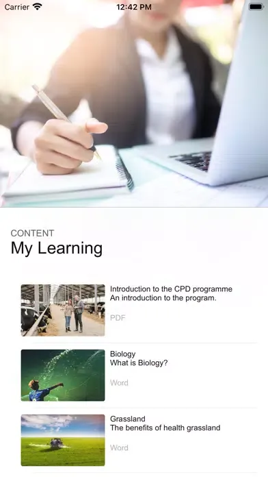 Screenshot di DAFM Learning Portal