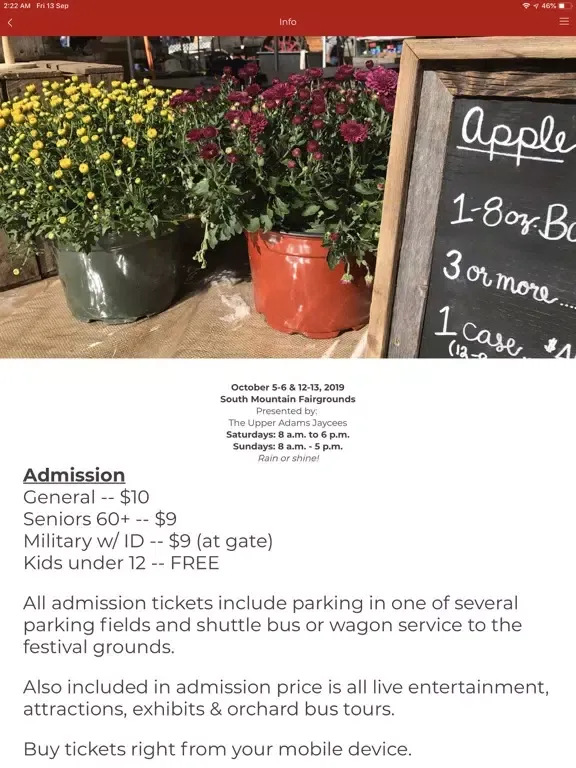 Ảnh chụp màn hình của Apple Harvest Festival iPad 