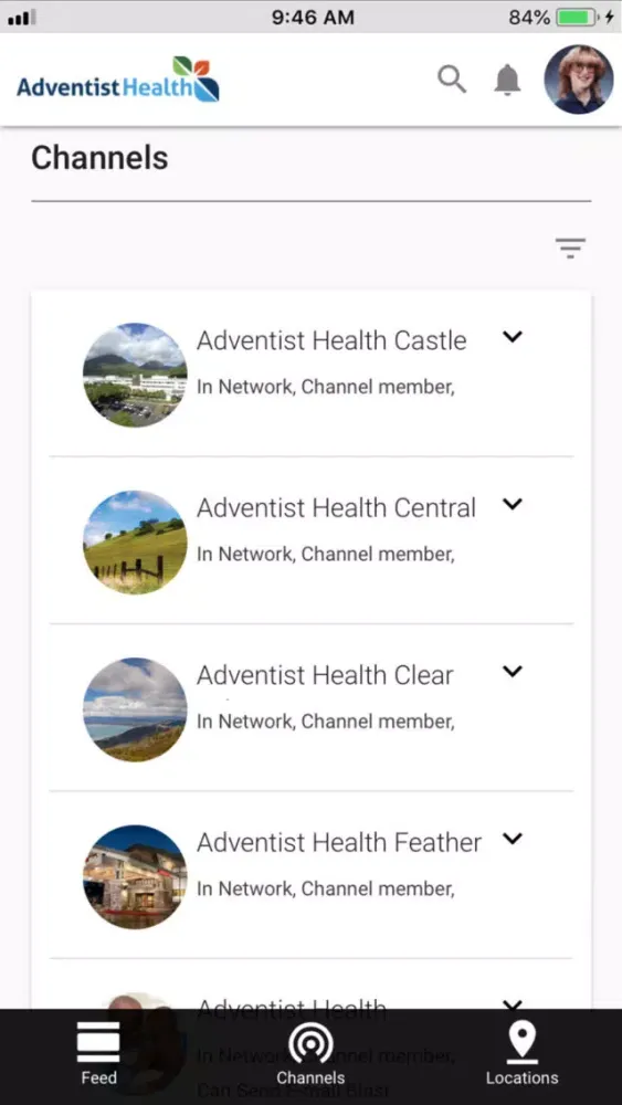 Captures d'écran de Adventist Health ONE Channel
