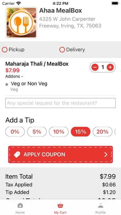 Ảnh chụp màn hình của Ahaa MealBox