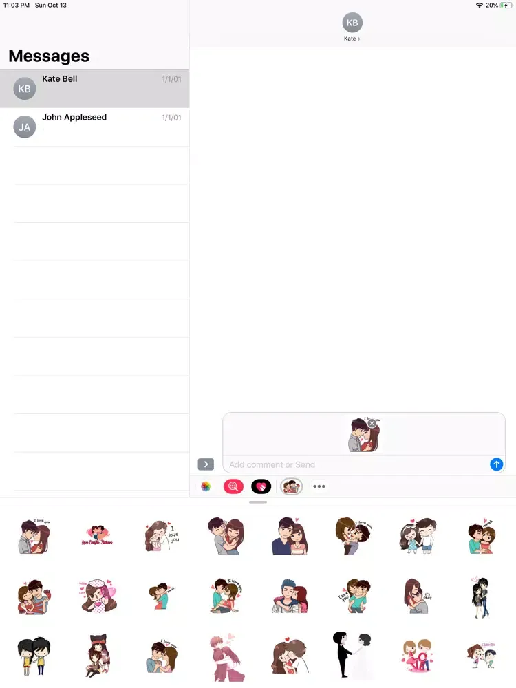 Скриншоты Love Doves Stickers iPad 