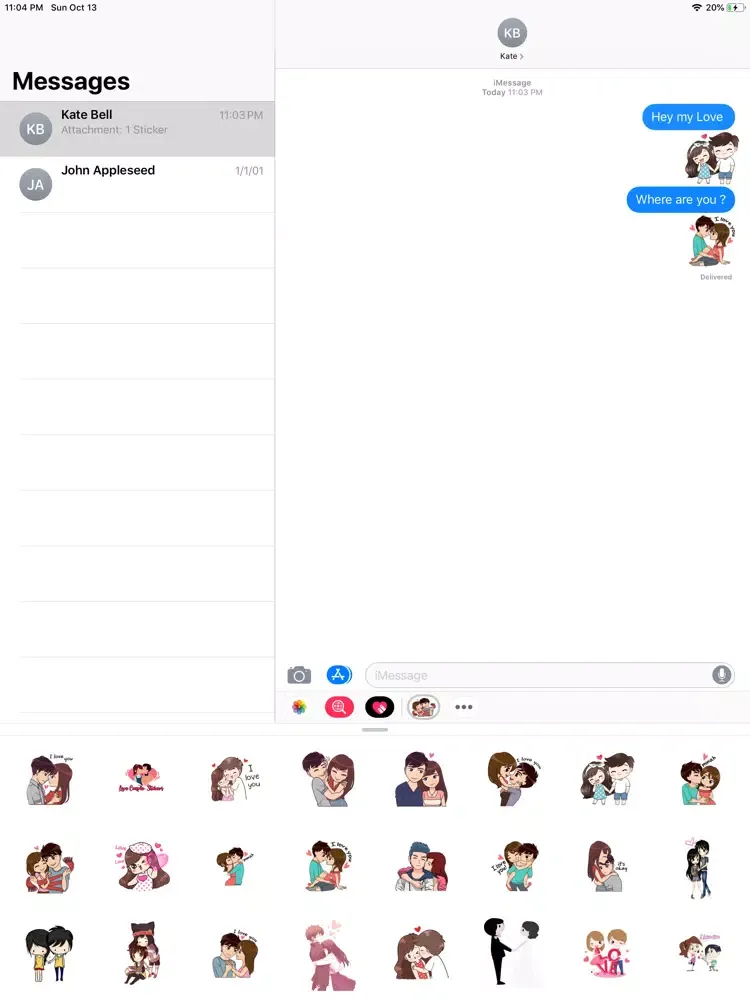 Скриншоты Love Doves Stickers iPad 