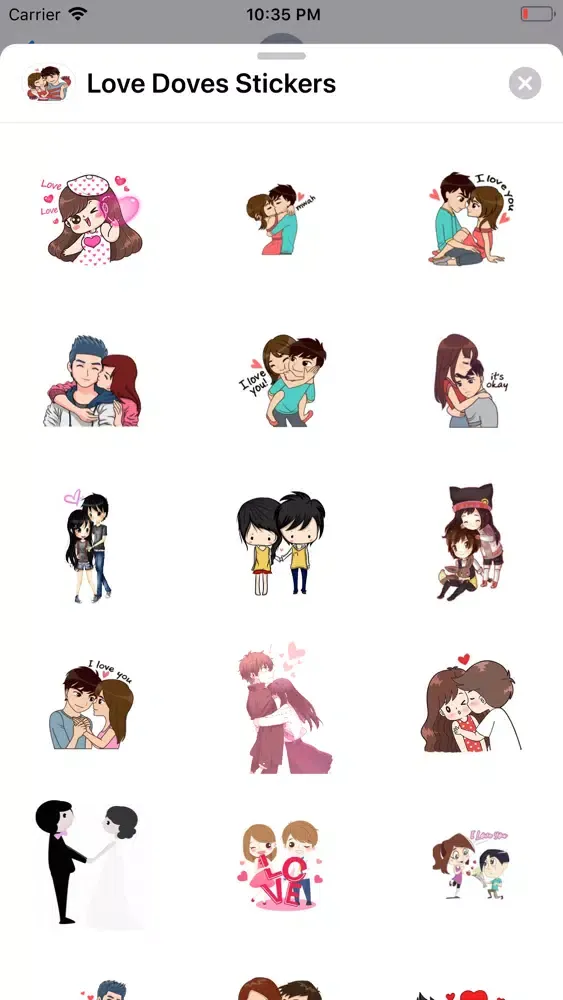 Скриншоты Love Doves Stickers