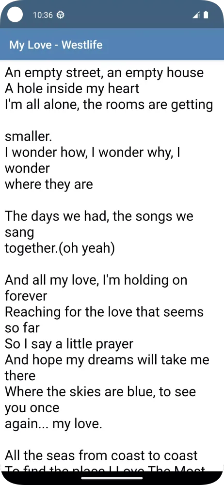 Lirik Lagu Barat Offline Screenshots