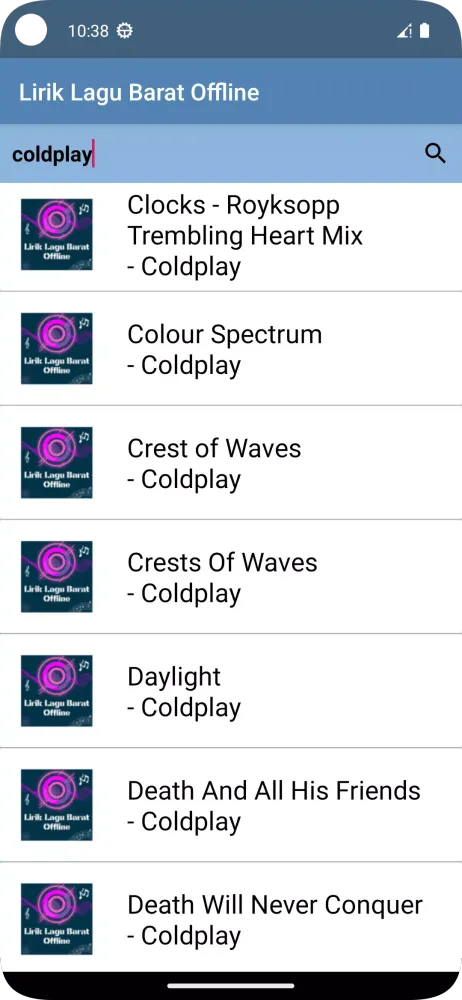Lirik Lagu Barat Offline Screenshots