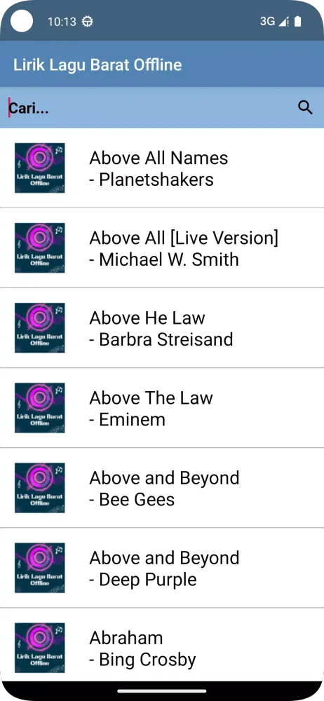 Lirik Lagu Barat Offline Screenshots