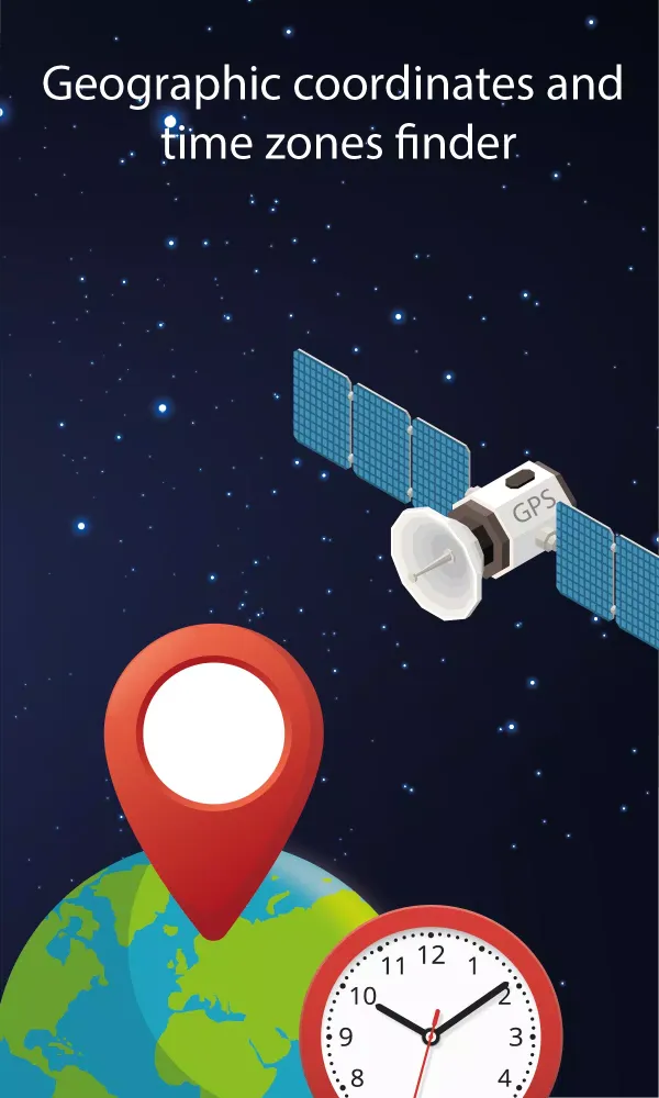 Ảnh chụp màn hình của GPS coordinates & world clock